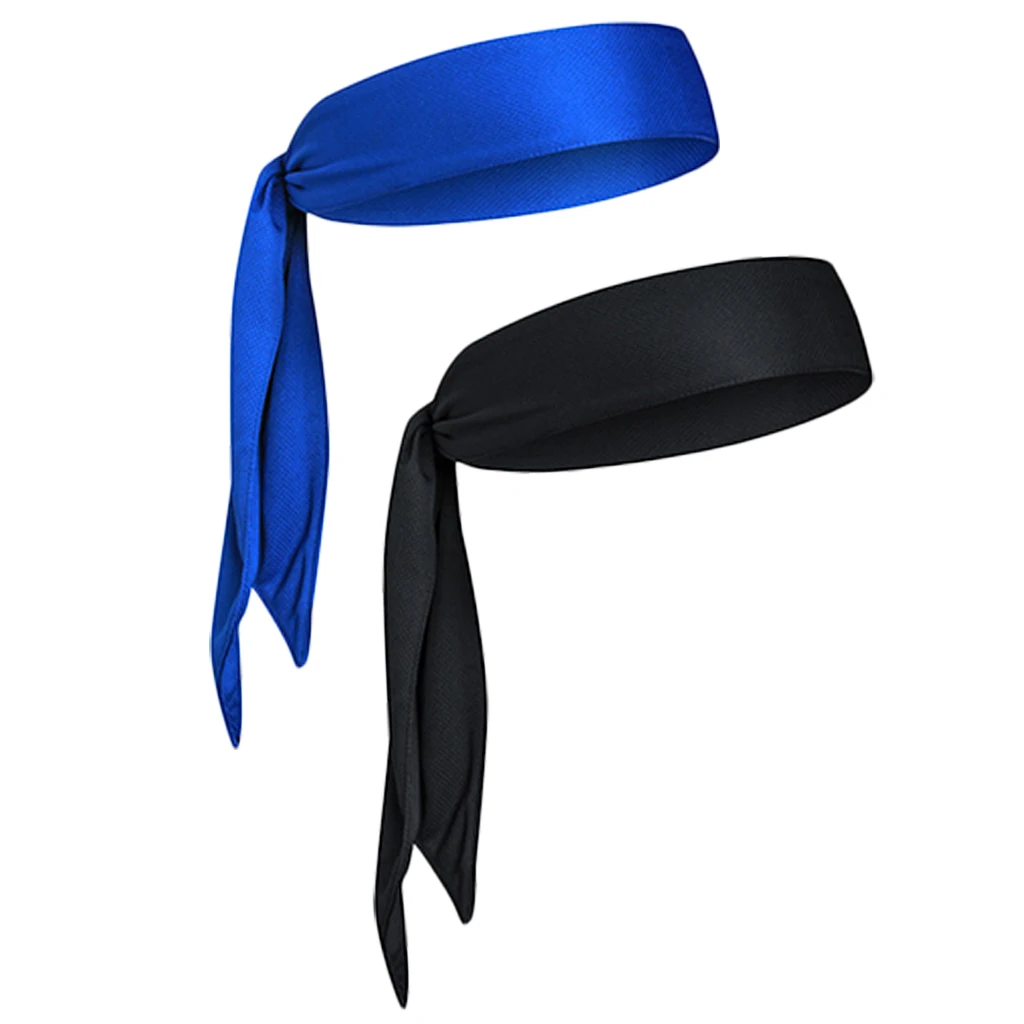 2pcs Sports Head Tie Headband Sweat Hair Band for Basketball Tennis Yogo