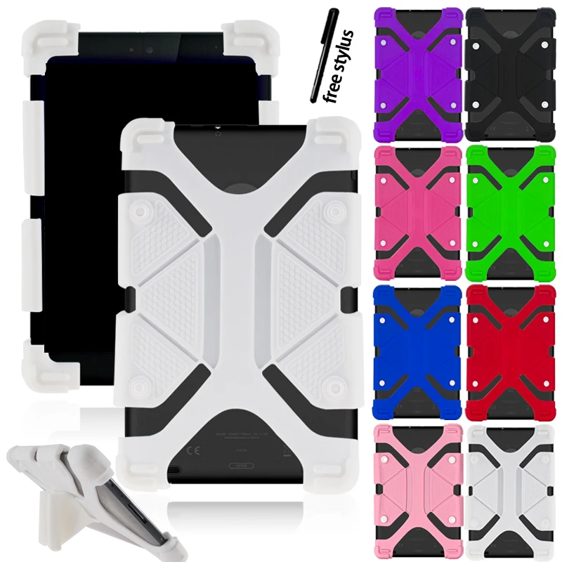 

Tablet Case for Bq Aquaris E10 M10 /Edison 2 3 10.1" Tablet Shockproof Silicone Stand Cover + Stylus