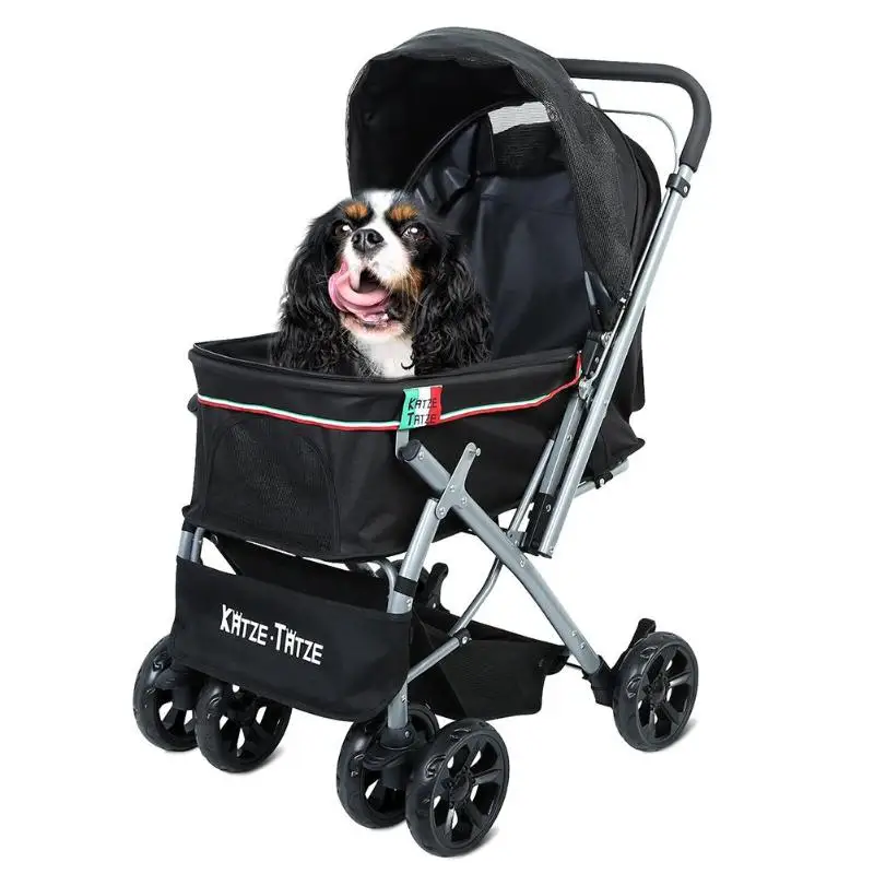 

Outdoor Pet Cart Dog Cat Carrier Pet Stroller Multicolor Oxford Cloth Steel Pipe High-intensity 4-wheels One-key Folding 36