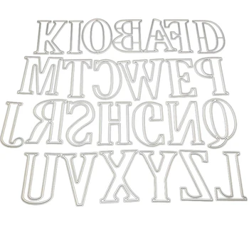 

Carbon Steel Embossing Knife Mold 26 Capital Letters Puzzle Metal Cutting Mold for DIY Scrapbook Paper Card Decoration Crafts