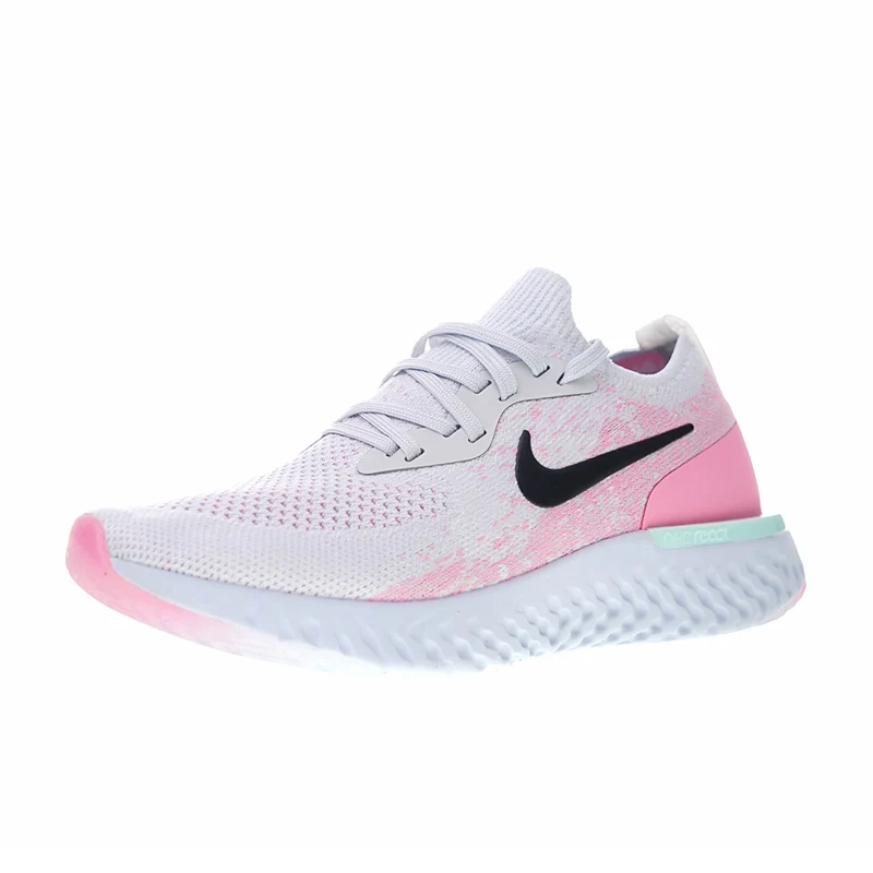 Оригинальные кроссовки NIKE EPIC REACT FLYKNIT Для женщин кроссовки модные светильник удобные кроссовки амортизация анти-скольжения прочный AQ0070-600