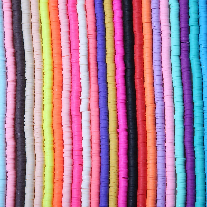 Polymer Clay Beads (4 x 1 mm) Mix Color Pink (300 pcs)