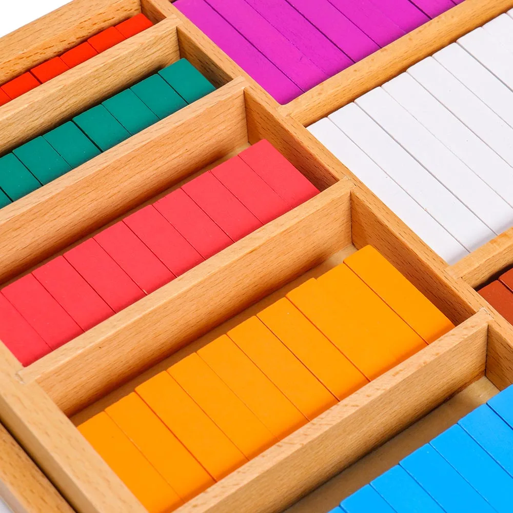 Montessori Colored Counting Bars Fractional box Montessori Math mathematics Eductional Materials Learning Tools Preschool Toys