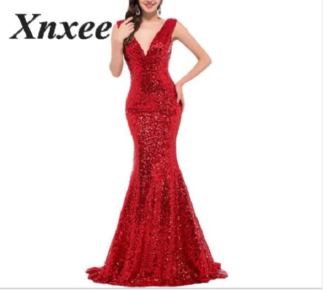Xnxee, Vestidos, сексуальное однотонное желтое длинное платье с v-образным вырезом на спине, женские зимние платья, модное вечернее платье, Vestido De Fiesta - Цвет: Красный