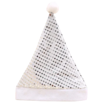 

12Pc Mix Christmas Sequin Hats,Merry Cristmas Santa Claus Soft Arvores Cap