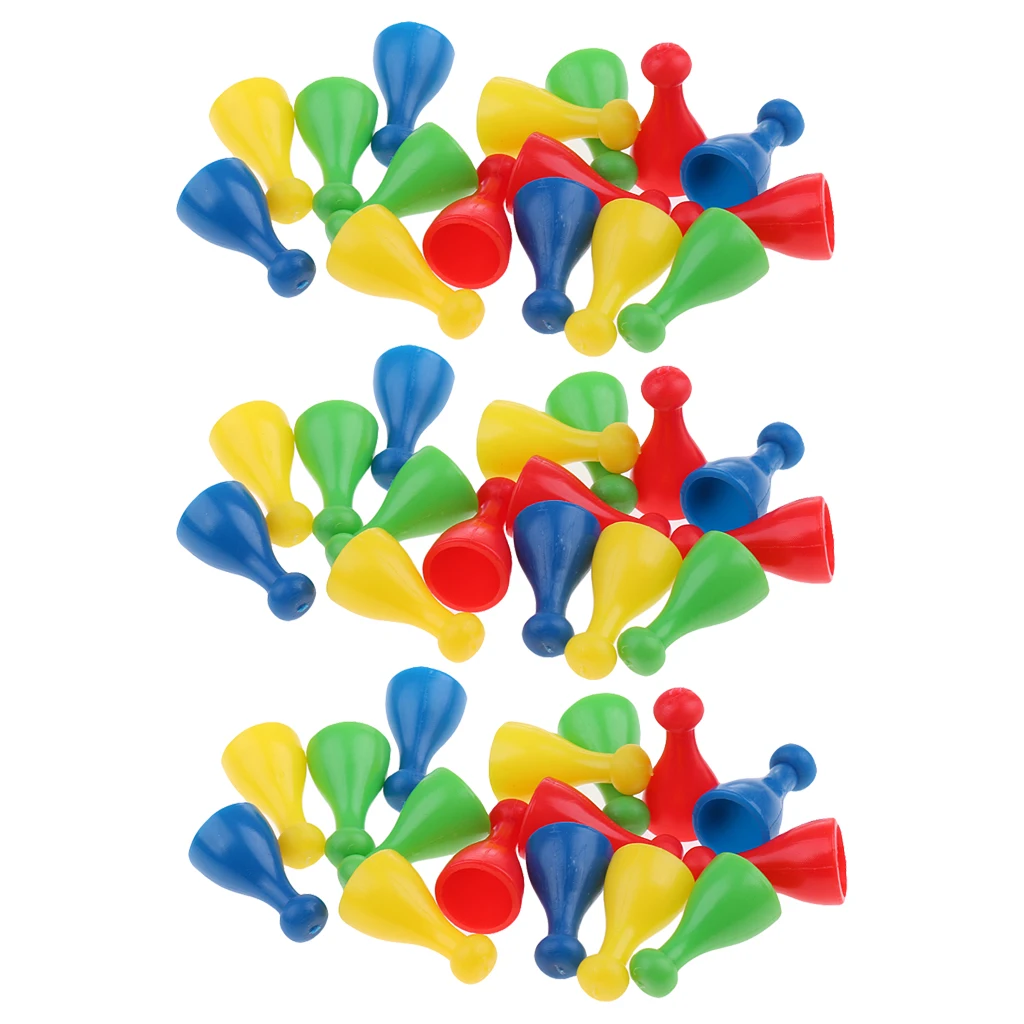 48x Plastic Chess Pieces Replacement Chessmen Figure Figurine Pawns for Ludo, Strategy Board Games 48x Plastic Chess Pieces Replacement Chessmen Figure Figurine Pawns for Ludo, Strategy Board Games