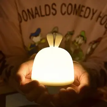 

LumiParty LED Silicone Pat Lamp USB Charging Cartoon Rabbit Shape Night Light