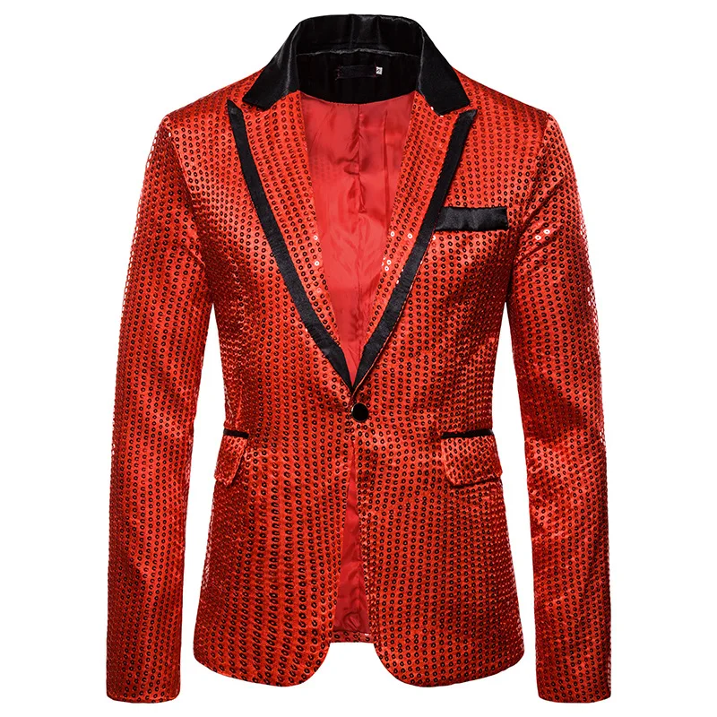 Блестящий Золотой блестящий украшенный Блейзер куртка для мужчин ночной клуб Выпускной мужской костюм Блейзер Homme костюм сценическая одежда для певицы