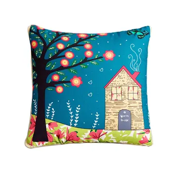 

Sofa Cushion Napping Square Travel 2 In 1 Throw Pillow Car Blanket Office Cartoon Air Conditioning Quilt Soft Sleeping Portable