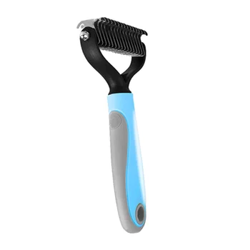 

Dematting Tool ABS Safety Pet Undercoat Rake Grooming Portable Dogs Cats Home With Handle Deshedding Brush Tangles Double Sided