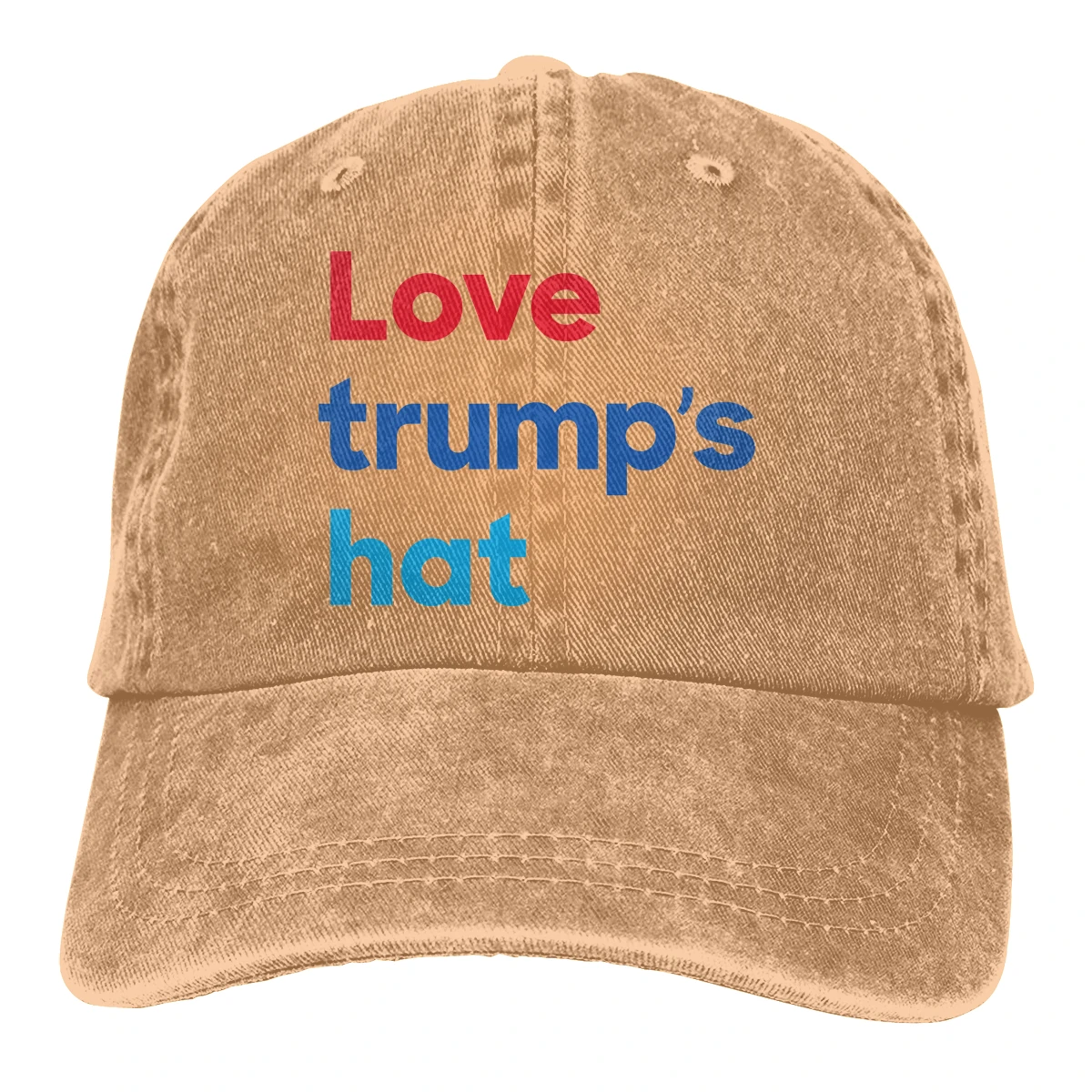 Кепка с надписью Love Trump Черная мужская и женская джинсовая бейсболка с ремешком Регулируемая Кепка для гольфа - Цвет: Хаки