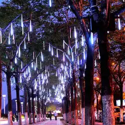 Новый год 30 см Метеоритный Дождь светодиодный 8 трубок светодиодный светильник s водонепроницаемый для наружного рождественского декора