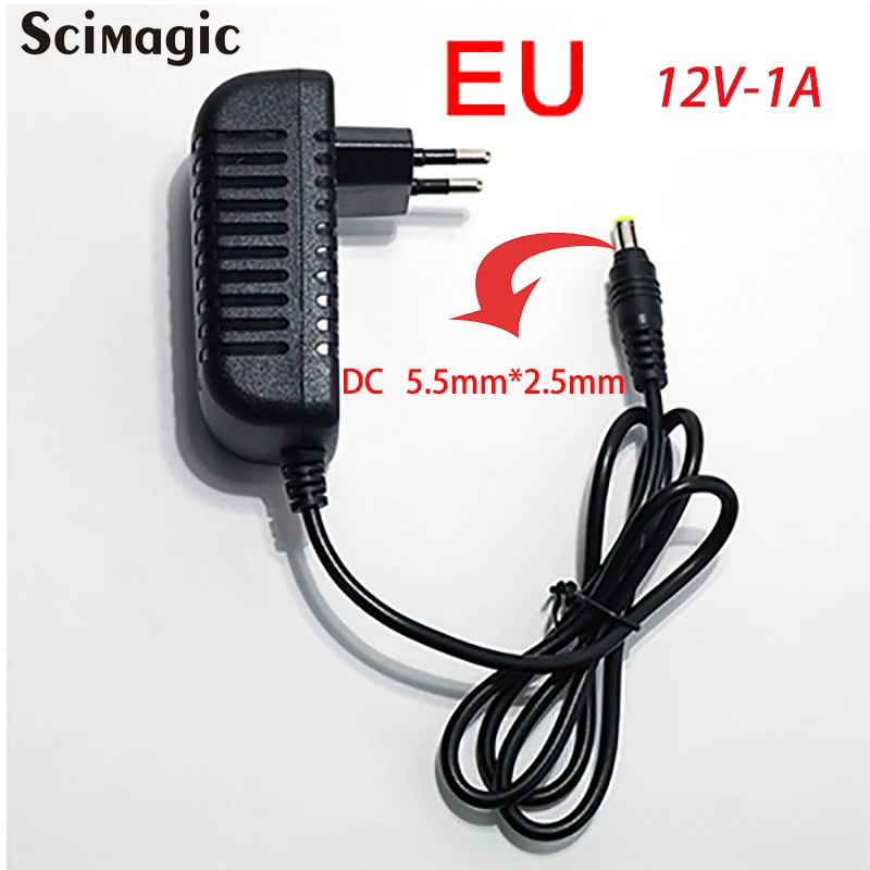 AU US EU 12V 1A AC / DC адаптер Регулируемый источник питания универсальный зарядное