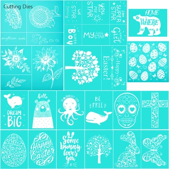 

Tree Rabbit Printed Self-Adhesive Silk Screen Printing Stencil Mesh Transfers For Pillow T-Shirts Home Festival Decoration