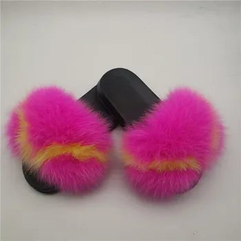 

Children's Home Plush Sandals Girl's Casual Furry Fur Shoes Fashion Cute Children's Fur slippers Indoor Fluffy Fur Flip Flops