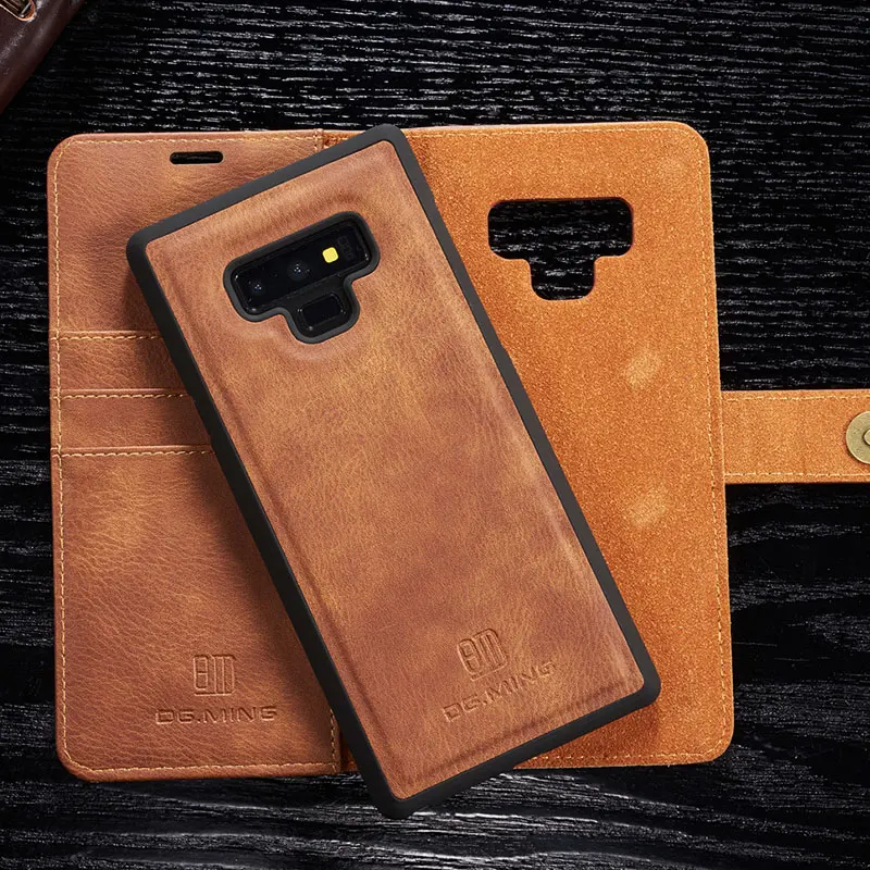 Роскошный чехол из натуральной кожи для S10 Plus E Магнитный чехол съемный для samsung Galaxy Note 10 9 8 S9 S8 S10 Plus A6 A7 A8