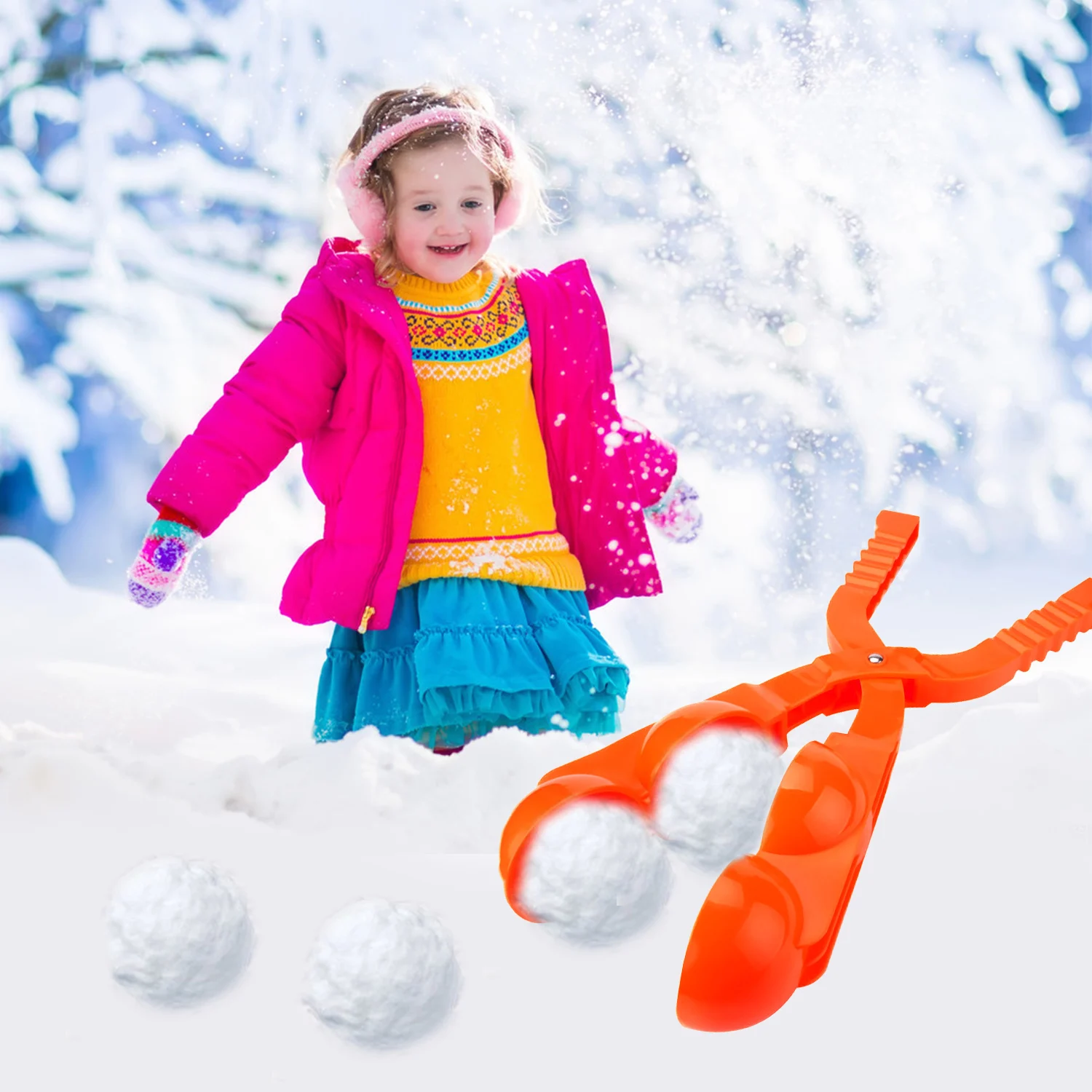 Behogar 2-Snowball Maker ложка с зажимом снег песок мяч плесень зима на открытом воздухе игры снег игрушки для детей малышей Дети