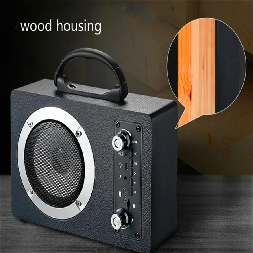 Микро караоке система записи Usb Bluetooth колонка с Fm радио коробка деревянный