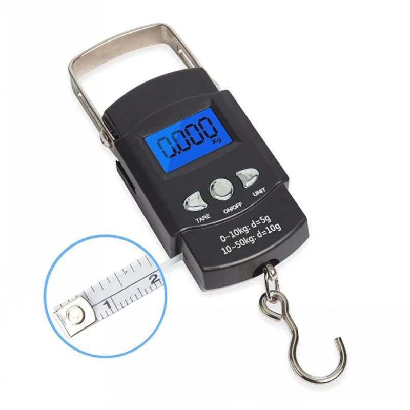 

1Pcs Multifunction Portable Luggage Scale 50kg Digital Electronic Weight Scale Practical Mini Hand Scale Fish Hook Hanging Scale