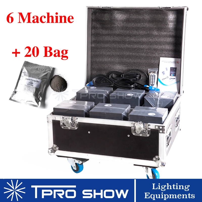 6Pcs Sparkler Machine 1 Fly Case Dmx Stage Special Effect Cold Fireworks Fountain Remote Sparkular For Indoor Outdoor Weddings - Цвет: 6 Machine 20 Powder