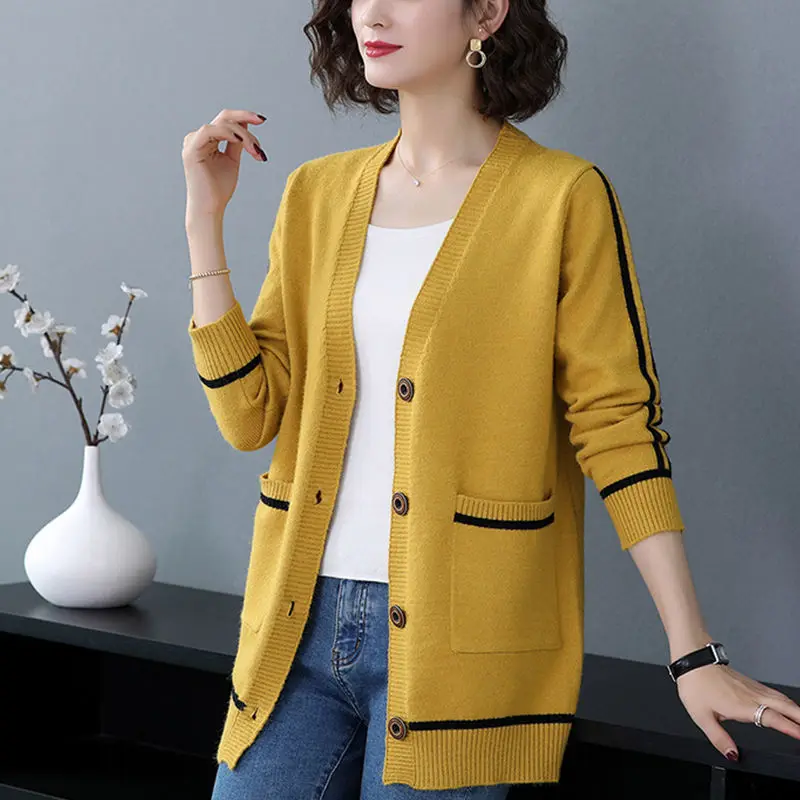 Elegant Long Knitting Cardigan Women 