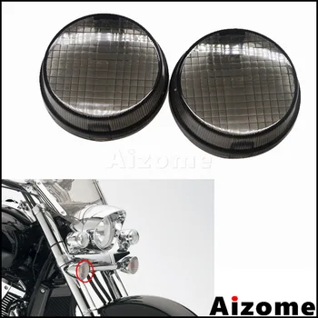 

2X 2.75" Somke Motorcycle Turn Indicator Signal Light Lens Cover For Kawasaki Vulcan 1600 Classic Nomad Honda Cruisers VTX VT