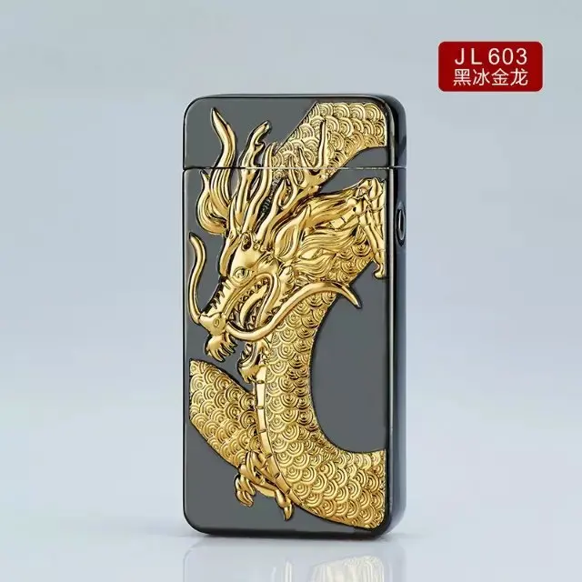 Двойной Импульсный дуговой USB перезаряжаемая Зажигалка Креативный дизайн дракон электрическая плазменная Зажигалка для сигарет табачный дым кальян - Цвет: 9