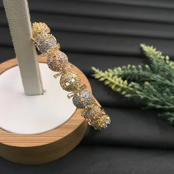 

Lanyika Fashion Jewelry Graceful Shiny Hat Bead Plated Party Romantic Bangle With Ring Banquet Daily Best Gift