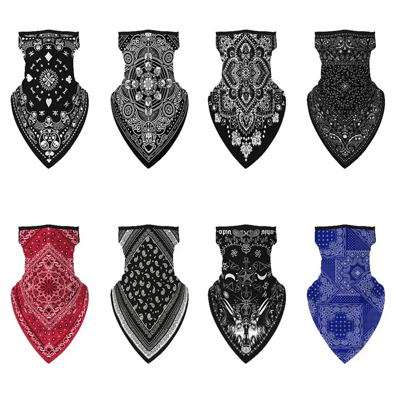 Men Women Face Scarf Bandana Ear Loops Balaclava Neck Printed Breathable Windproof Camping Hiking Scarves Outdoor Cycling | Спорт и