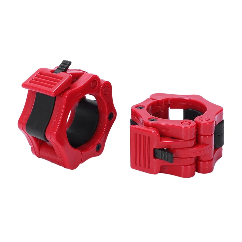 

2Pcs Dumbbells Barbell Bar Spinlock Spring Collars Weight Lifting Clamps Training Clamp Weightlifting Gym Fitness Red