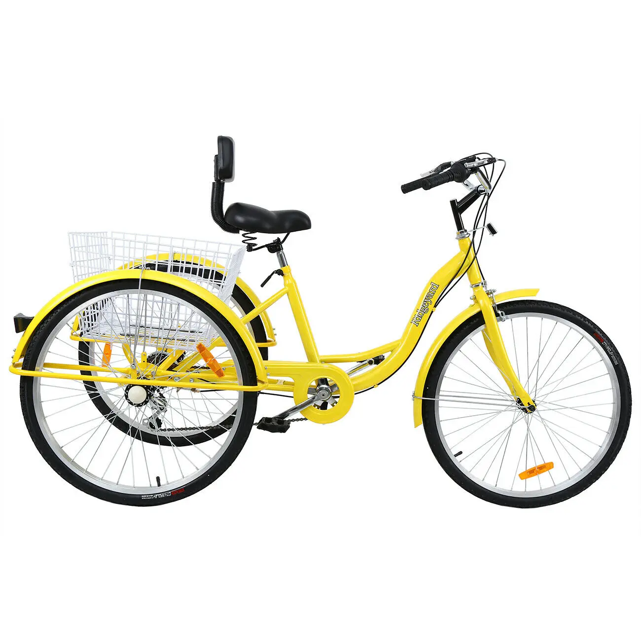 Ridgeyard 26" 7-Speed Adult 3-Wheel Tricycle Trike Bicycle Bike Cruise Basket 