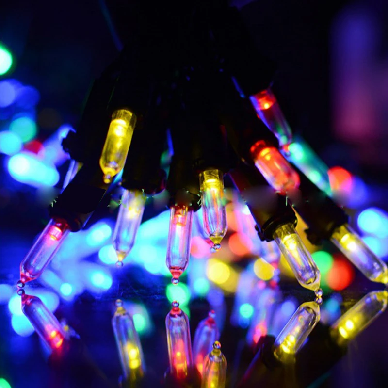 Солнечные гирлянды наружные водонепроницаемые 100LED Pull лампы гирлянда Рождественская вечеринка лампа сад балкон декоративные огни