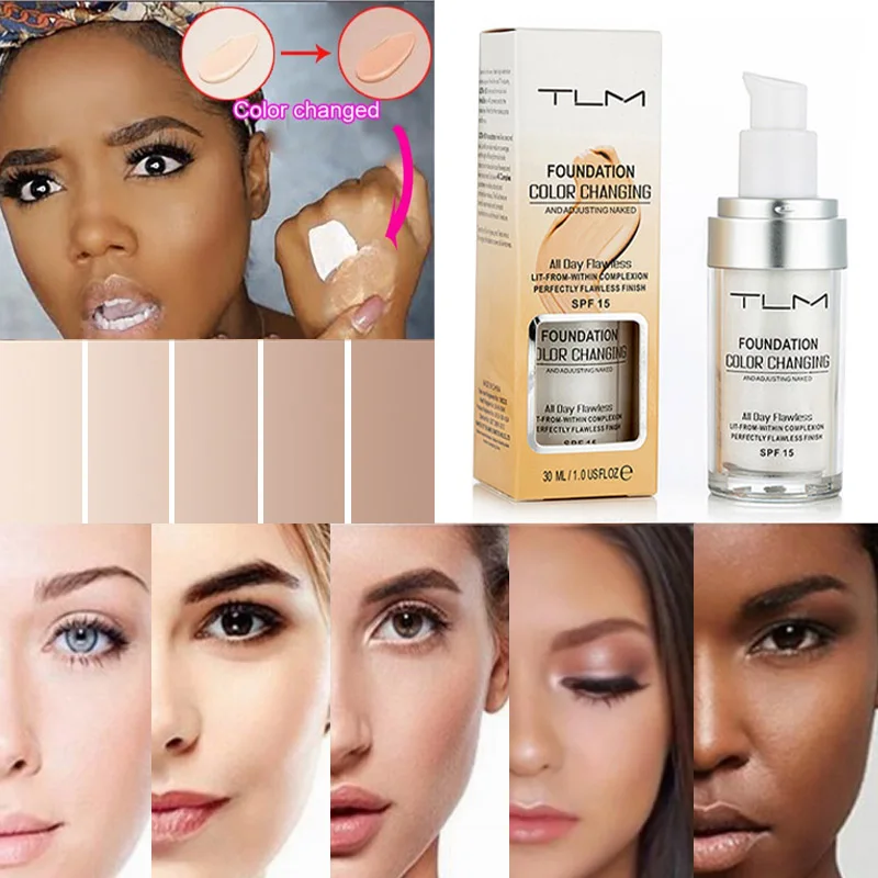 

TLM Brand Temperature change Skin colour Liquid Foundation Brighten up Portable liquid concealer Lasting Not easy Fade