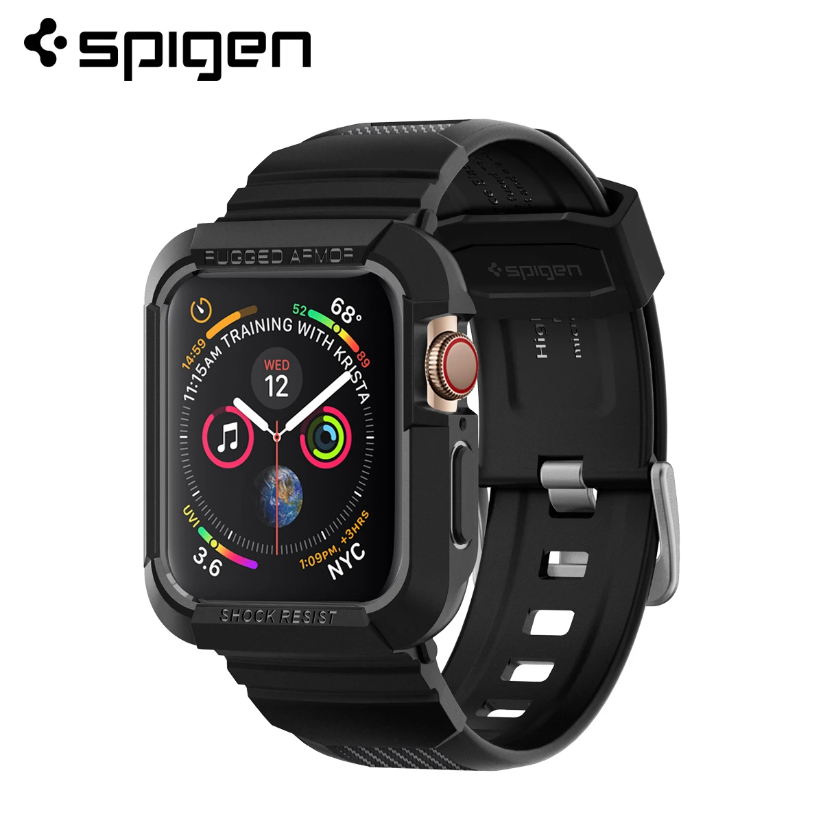 Защитный чехол Spigen для Apple Watch 7/6/SE/5/4 мягкий ТПУ матовый черный |