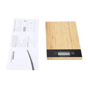 

Digital Multi-function Food Kitchen Scale Bamboo LED Display Electric Kitchen Weighing Food Scale