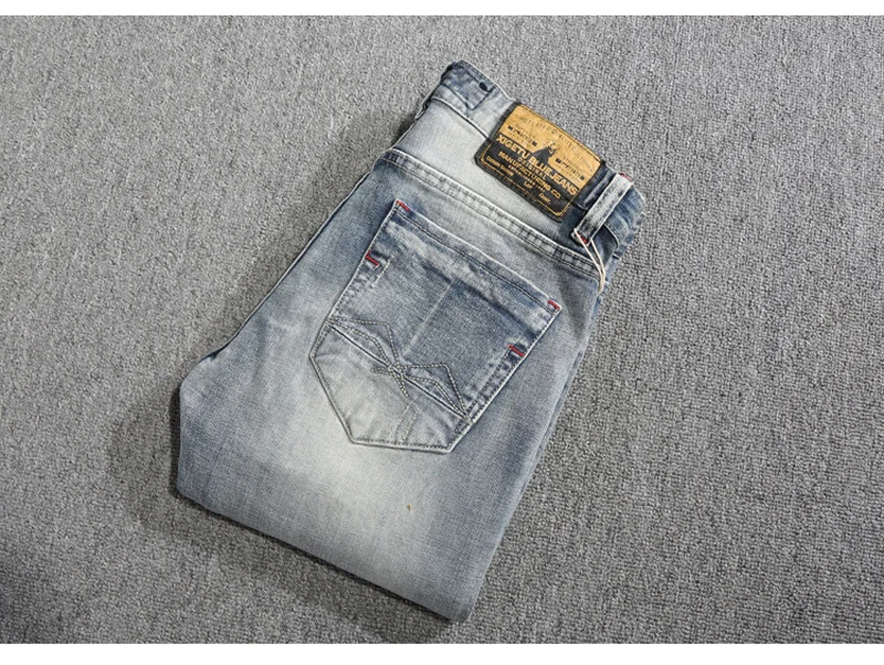Italian Style Fashion Men Jeans Retro 