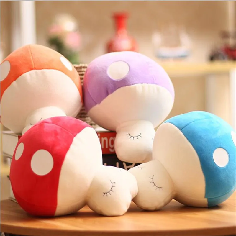 HANDANWEIRAN 1pcs 10cmCreative Cute Multicolored Mushroom Plush Doll Premium Pp Cotton Filled Decorative Pendant for Boys 5