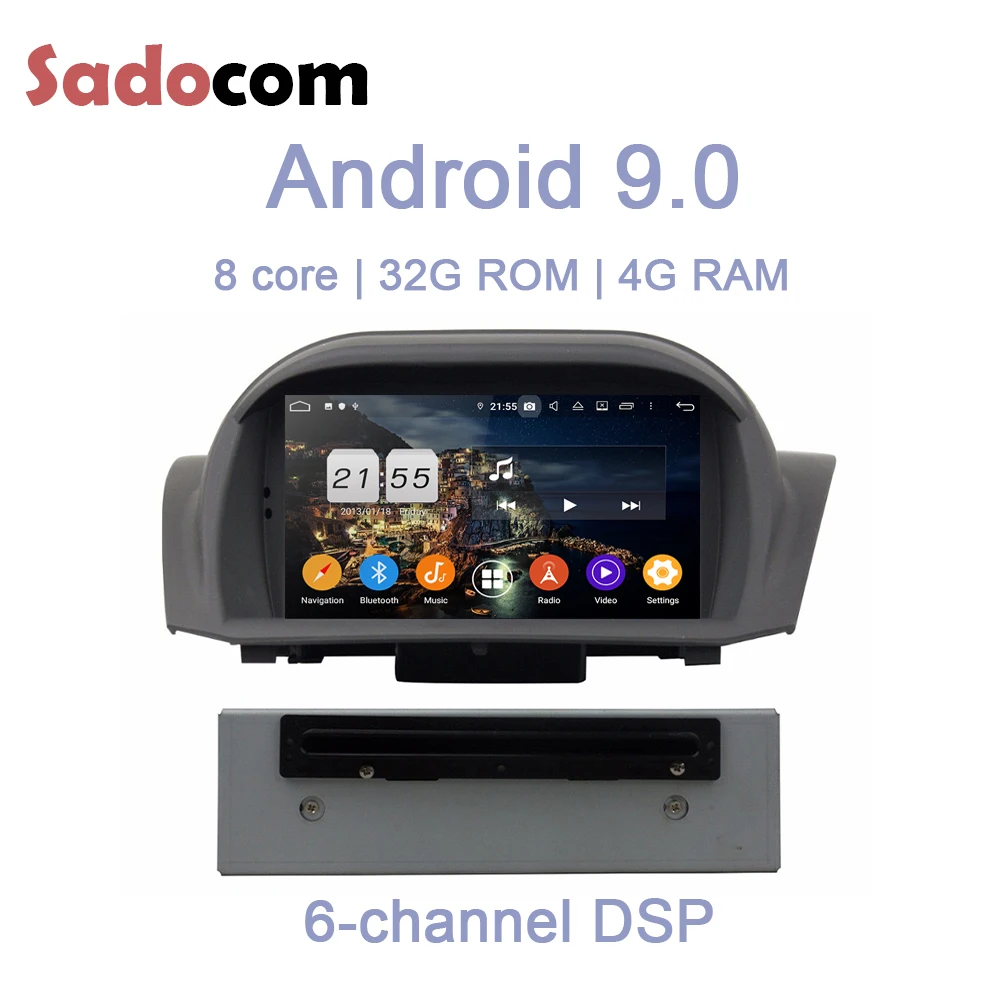 TDA7851 Android 9,0 для Ford Fiesta 2013- Восьмиядерный 4 Гб ОЗУ Автомобильный мультимедийный dvd-плеер gps ГЛОНАСС карта RDS радио wifi 4G BT