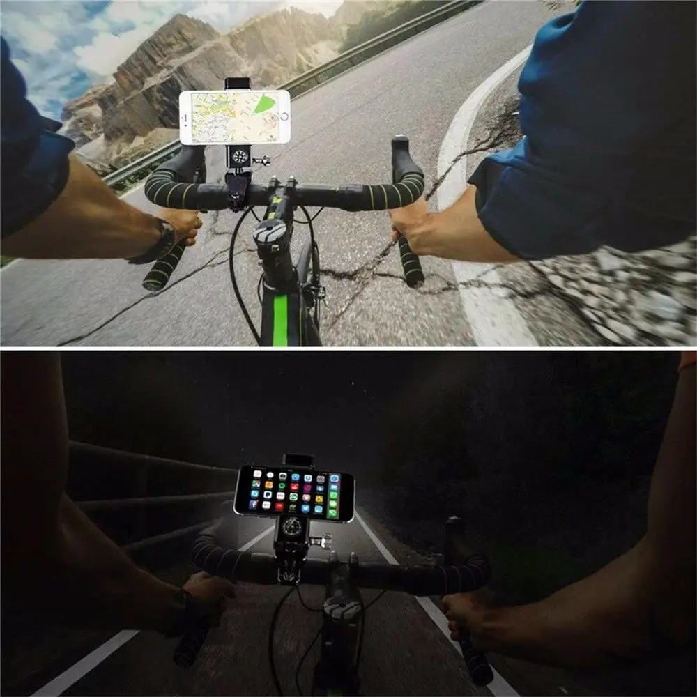 360 ° вращающийся велосипедный мотоцикл мобильный телефон скобы для крепления с светодиодный компас telefoonhouder fiets 30S10