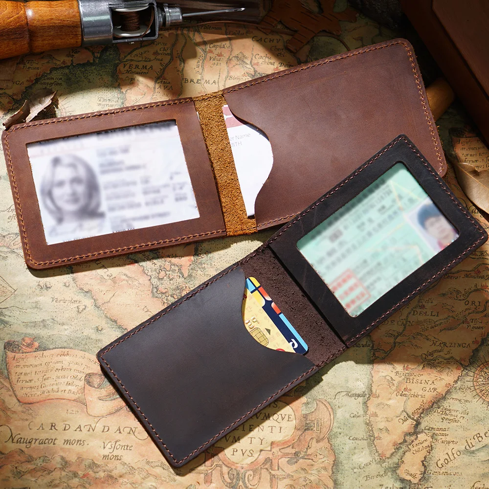 Кожаная кобура для водительских прав кожаная в стиле ретро Крейзи Хорс мужчин и