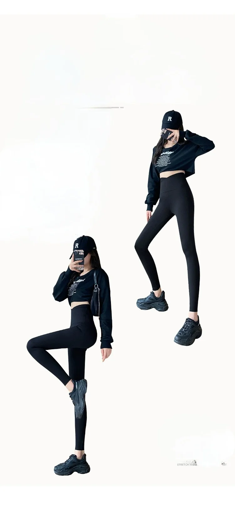 Thickened Shark Skin Leggings for Women Wear Autumn and Winter Cross High Waist Hip Lifting Belly Closing Yoga  Pants ribbed leggings