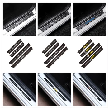 

4PCS Car Door Threshold Plate Anti-Scratch Carbon Fiber Sticker for Chevrolet nissan Kia MINI seat DAEWOO citroen Mitsubishi