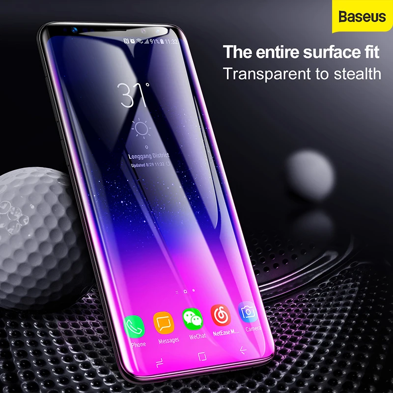 Защитное стекло Baseus закаленное 3D для Samsung Galaxy S9 S9Plus | Мобильные телефоны и