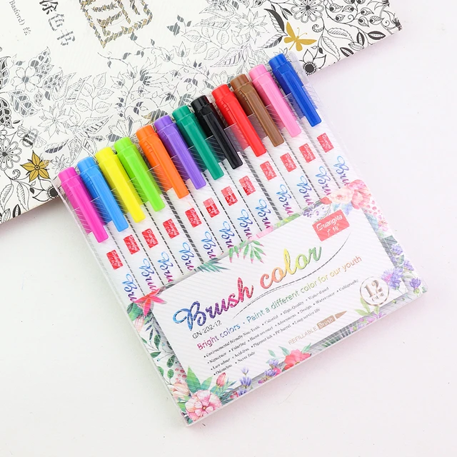 TOMBOW ABT Dual Brush Pen Set Watercolor Brush Markers 10 Colors Japan
