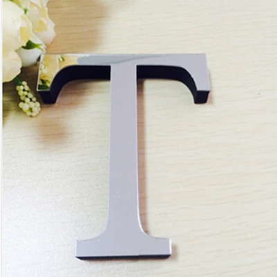 T Новые акриловые зеркальные 3D DIY наклейки на стену английские буквы украшение для дома творческая личность особенная - Цвет: T