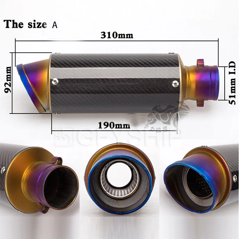 FZ 6 мотоциклетная выхлопная труба akrapovic глушитель велосипед ямы спасательная мото система для FZ6 универсальный все годы 36-61 мм скутер - Цвет: 36-51 SC Sticker I