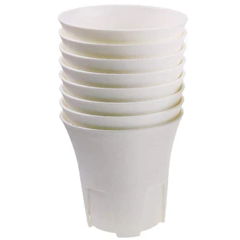 

Deep Round White Flower Pot, Root-Controlling Vientiane Pot Succulent Plant Plastic Flower Pot, Rotten-Resistant Side Opening, H