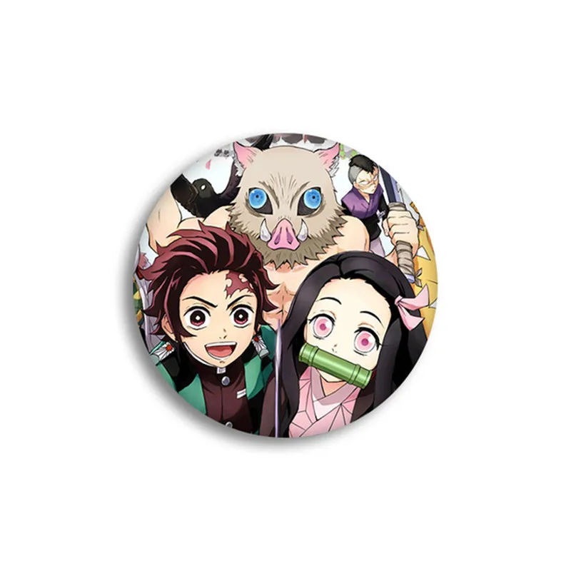 Anime Demon Slayer Kimetsu no Yaiba Kamado Tanjirou Pins For Backpacks Cartoon Pin Badge Decoration Brooches Metal Badges for