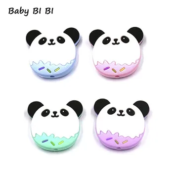

5pc Silicone Beads Panda Cartoon Animals Baby Teether DIY Accessories Baby Product Teething Necklace Food Grade Silicone Teether