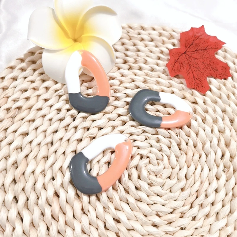 

4pcs 2020 new fashion wild acrylic material color matching process Earrings Pendant Earring Materials Earrings finding for Woman